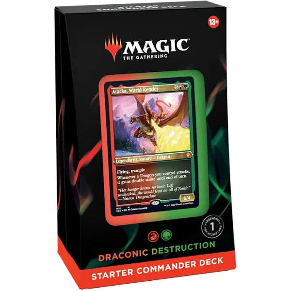 Hot Deal! Magic the Gathering Red - Green Draconic Destruction Commander Starter Deck for Magic Card Games