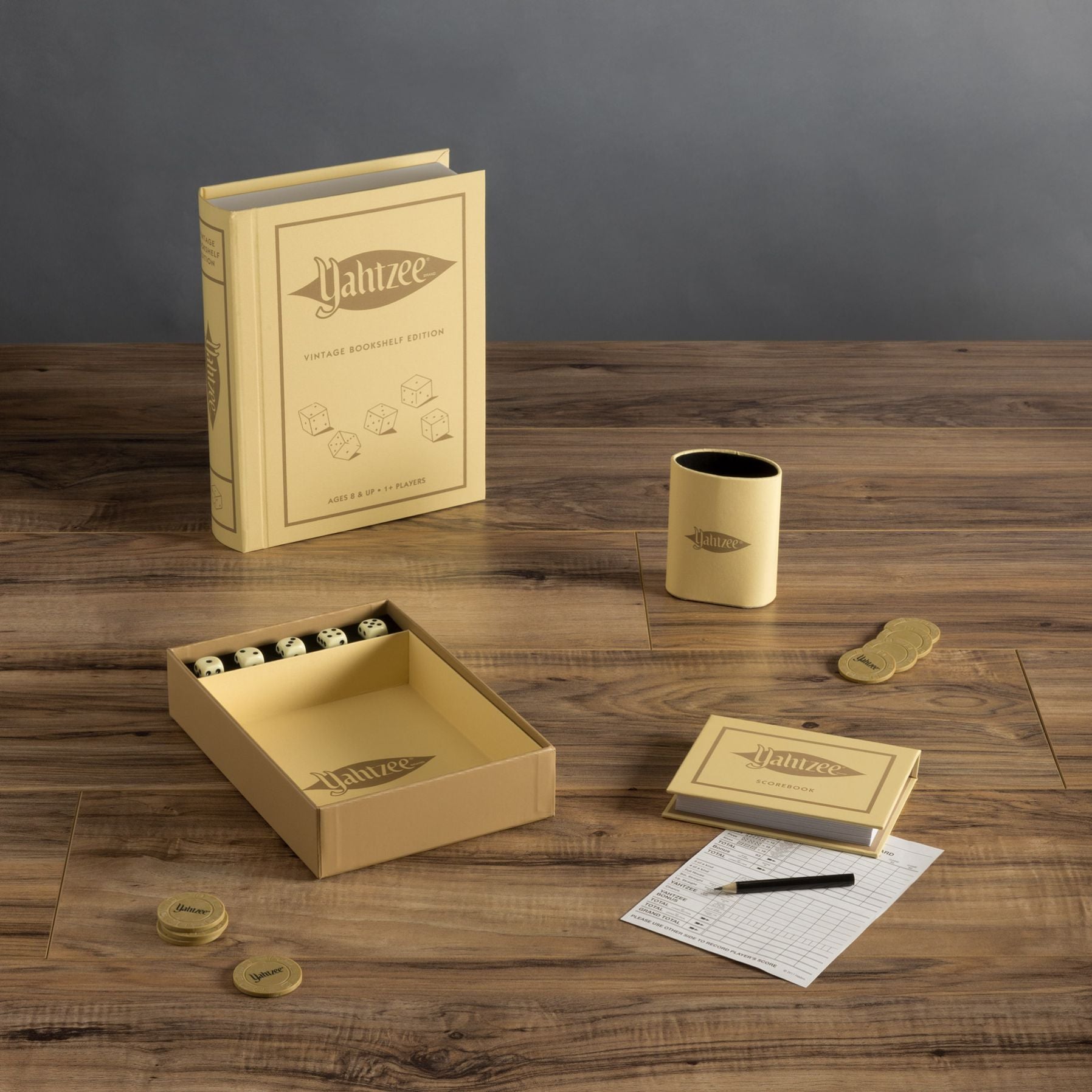 Vintage Deluxe Yahtzee Bookshelf Edition - A Classic Game Tribute