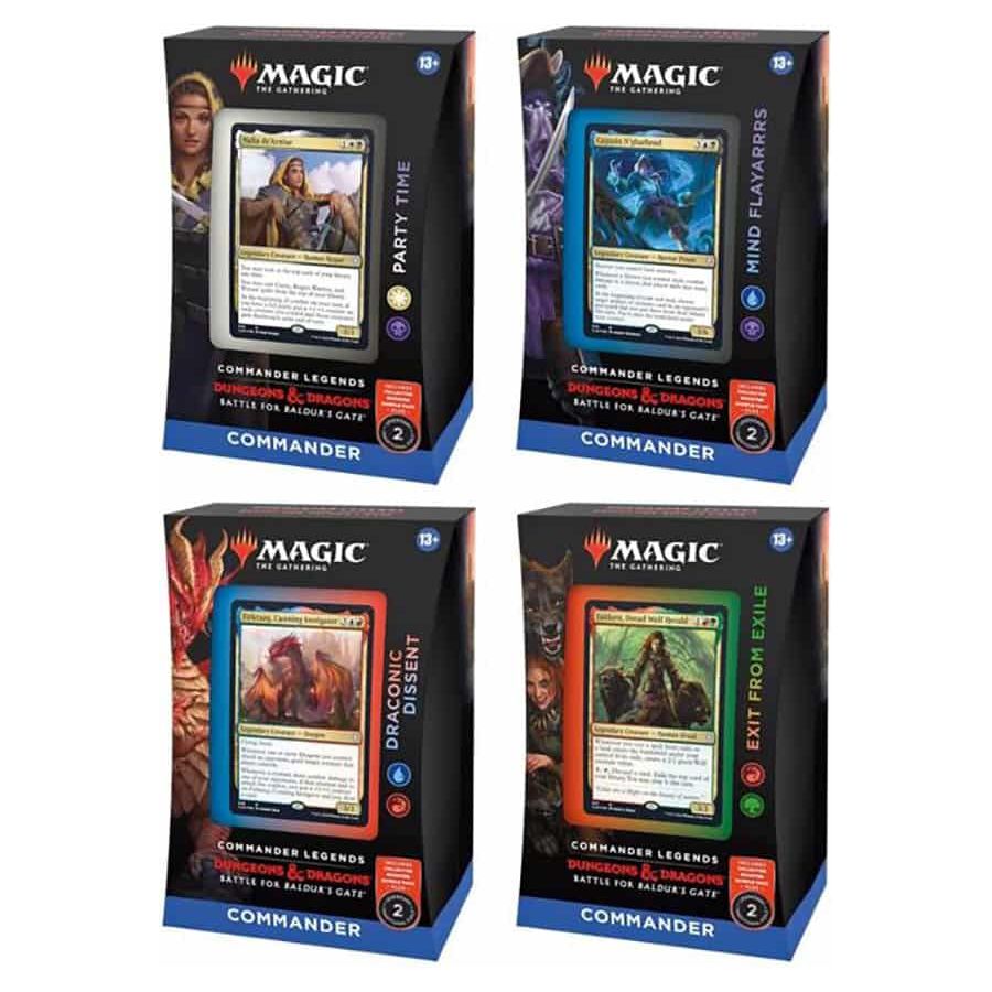 Magic The Gathering: Commander Legends Deck Case - Battle for Baldur's Gate, All 4 Decks Included